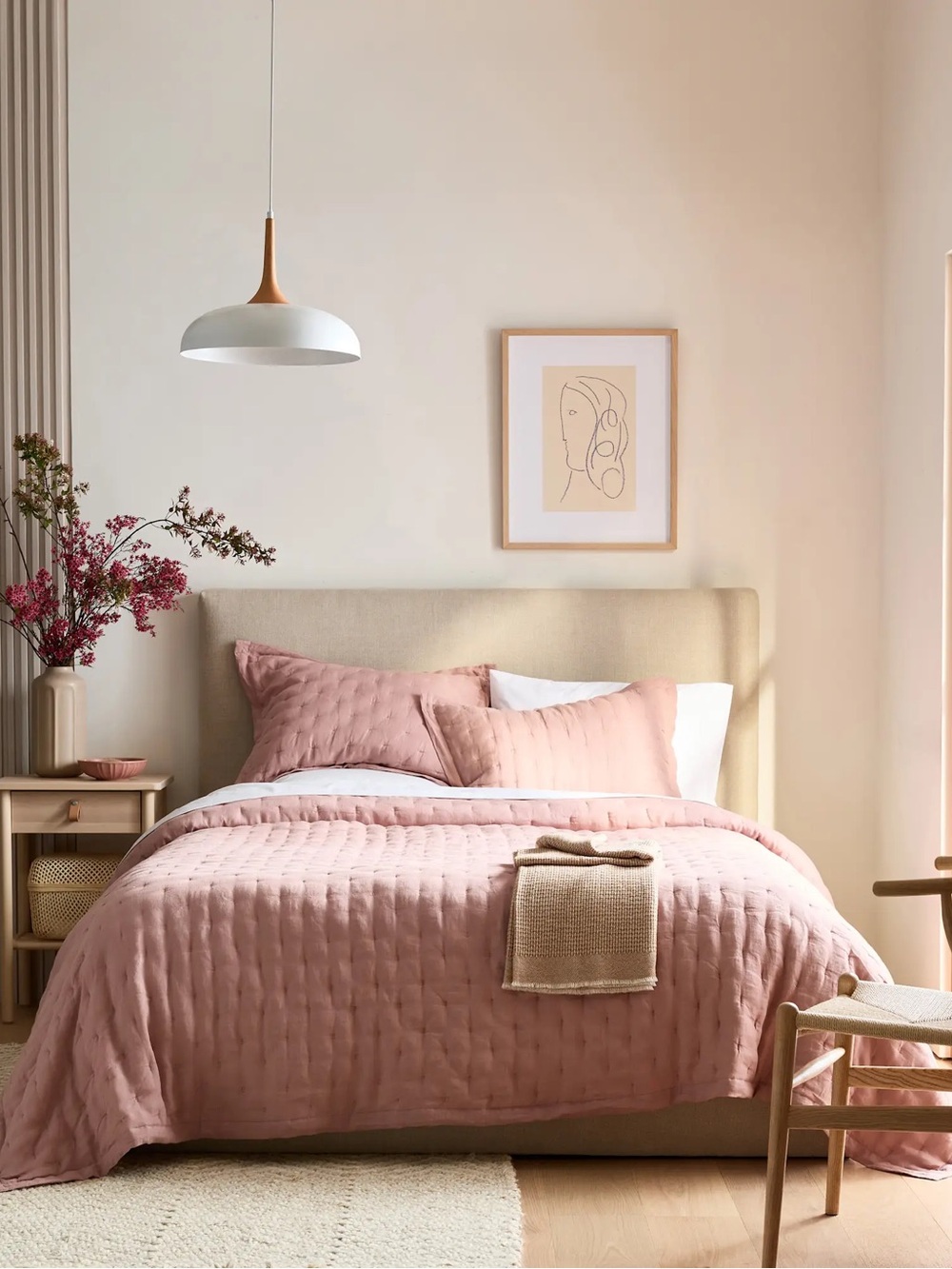 Quince European Linen Dream Quilt Dusty Mauve King/Cal King - Picture 8 of 9